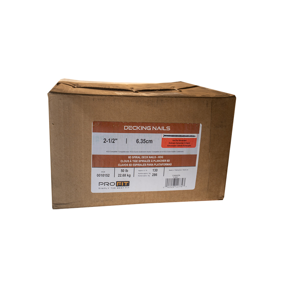 Pro-Fit 8D 2-1/2" Spiral Hot Dipped Galvanized Decking Nail