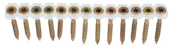 Senco 08F200YTT 2/3 Double Thread Subfloor Screw #8 x 2" plastic strip
