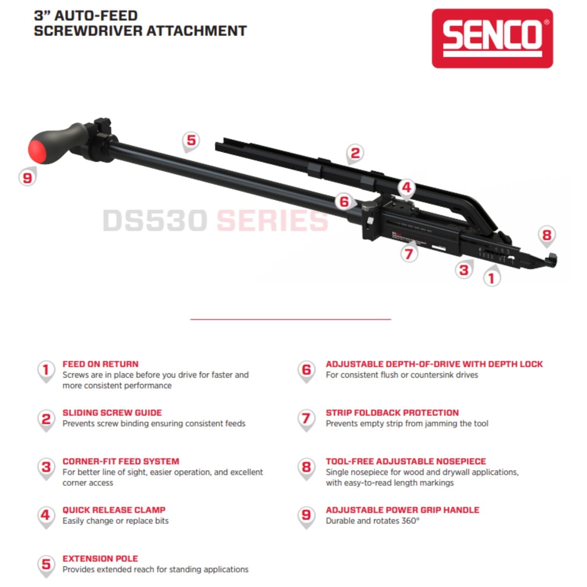 10X0002N Senco DS530-S1 screwdriver attachment