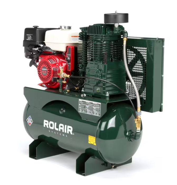 ROLAIR 13GR30HK30 13 HP Two-Stage Gas Powered Air Compressor w/ auto pilot valve