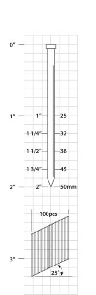 A40 1-9/16” 18 Gauge Angled Brad Nail Galvanized