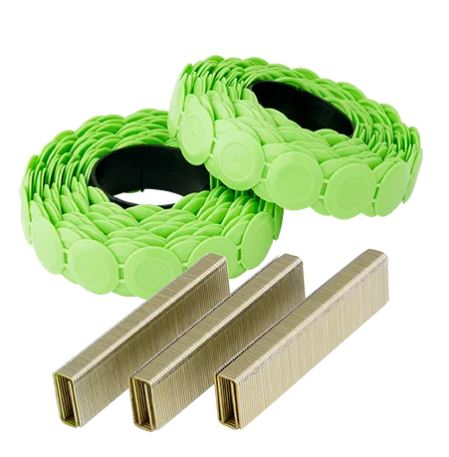 Senco CS10BAA 3/8″ Crown x 1-1/2" Leg 18ga Galv. Staples w/ Plastic Caps