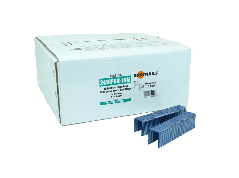 2410PGH-10M 15/16" Crown x 1-1/4" Leg Galvanized Staples
