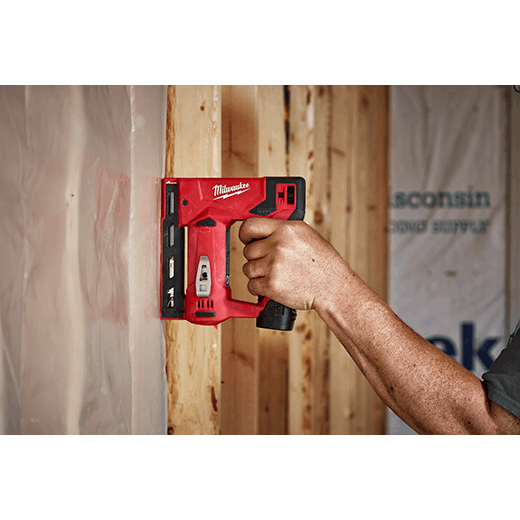 Milwaukee 2447-20 M12™ 3/8" Crown Stapler in use