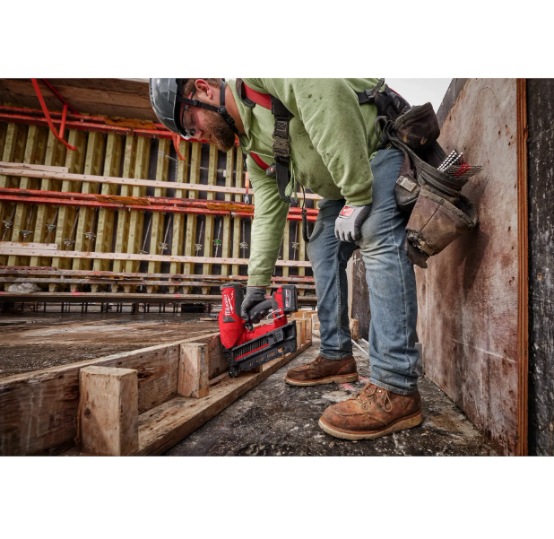 Milwaukee 2844-20 M18 Fuel Duplex Nailer in use