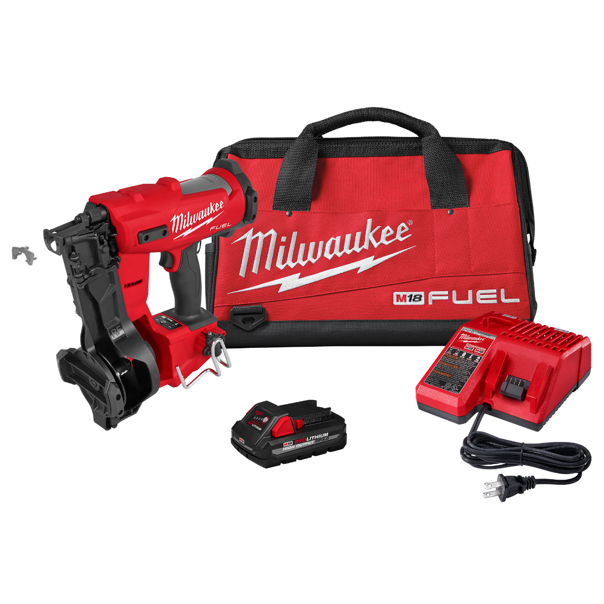 Milwaukee 2909-21 M18 Fuel Coil Roofing Nailer Kit, 3/4" to 1-3/4"