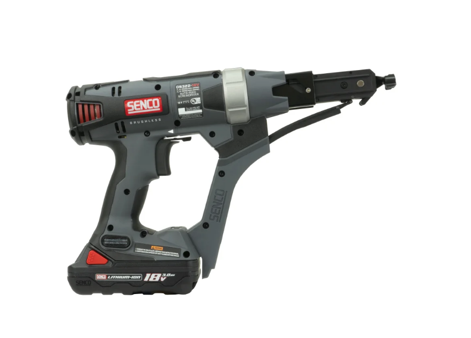 Senco DS322-18V Auto-Feed Cordless Screw Gun, 1" to 3" side view