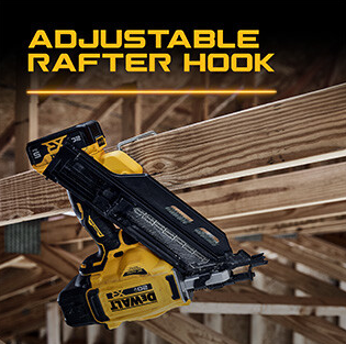 Dewalt DCN930B 20V MAX Cordless 30-Degree Framing Nailer (Bare Tool), 2" to 3-1/2" adjustable belt hook