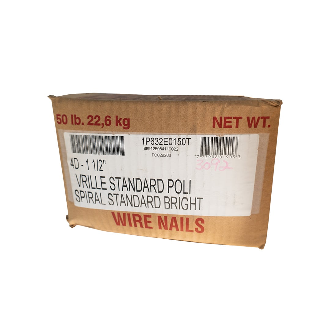 4D 1-1/2" Spiral Standard Bright Wire Nails