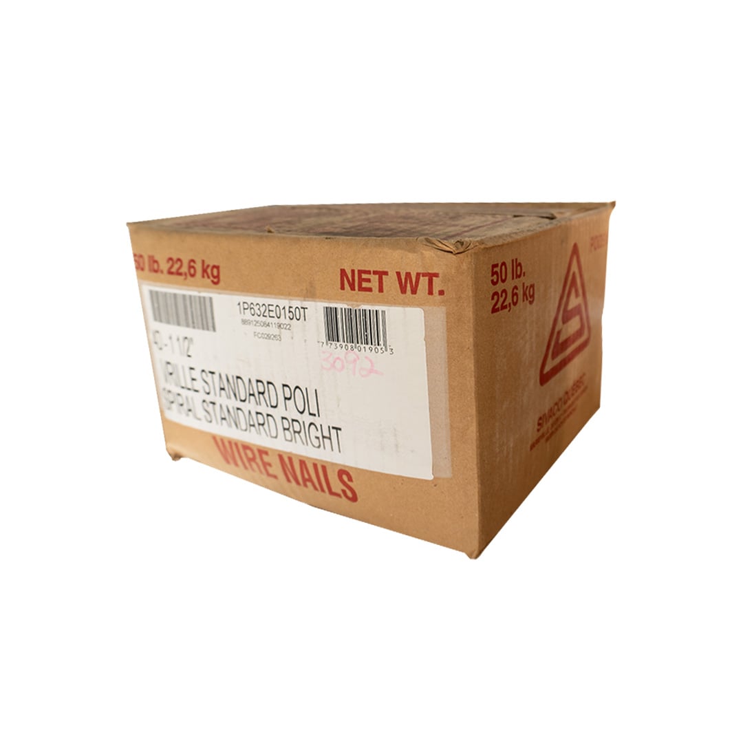 4D 1-1/2" Spiral Standard Bright Wire Nails 50lb. Box