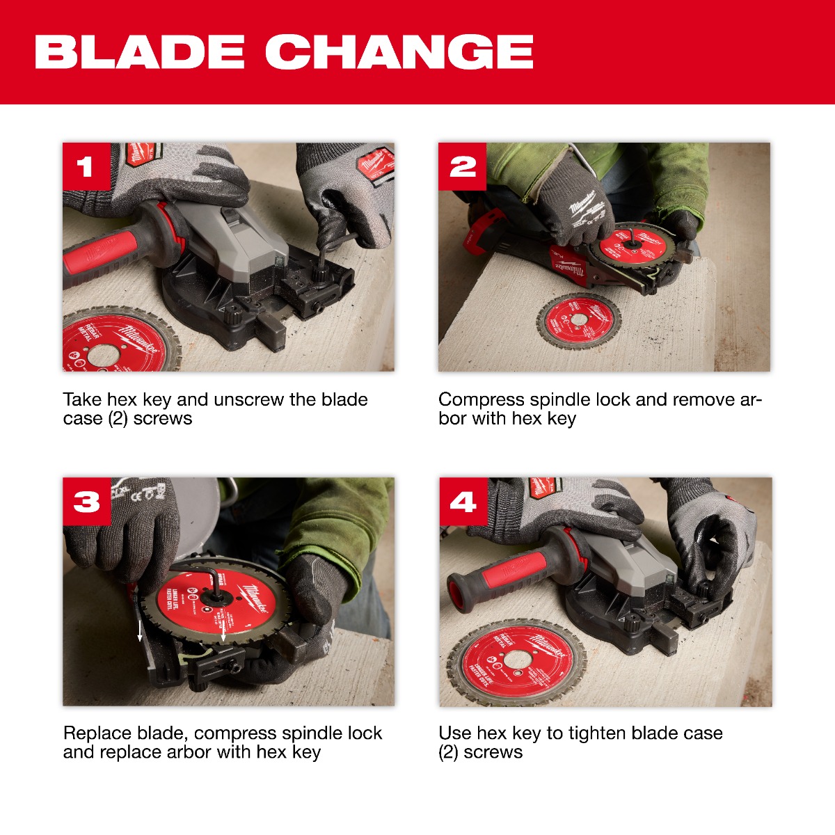 Milwaukee 3675-20 M18 #10 (1-1/4") Cordless Rebar Cutter easy blade change