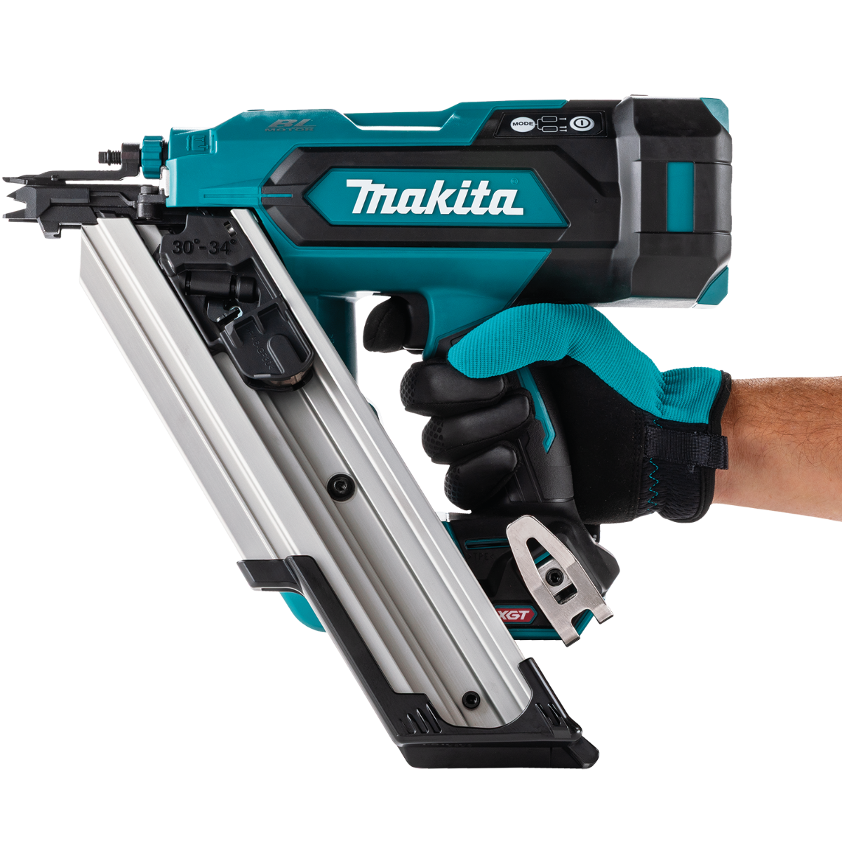 Makita GNB01Z 40V Max XGT Brushless 30-Degree Clipped Head Framing Nailer ergonomics