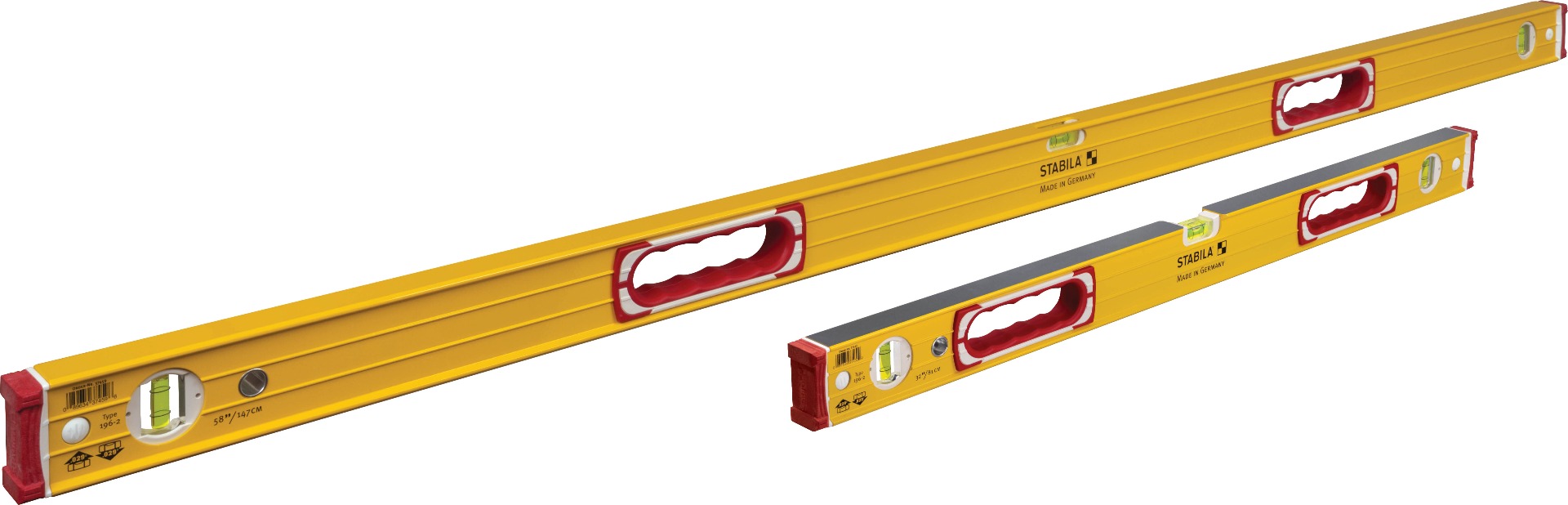 Stabila 37832 Type 196 Level, 58"/32" Builder's Tiler Set