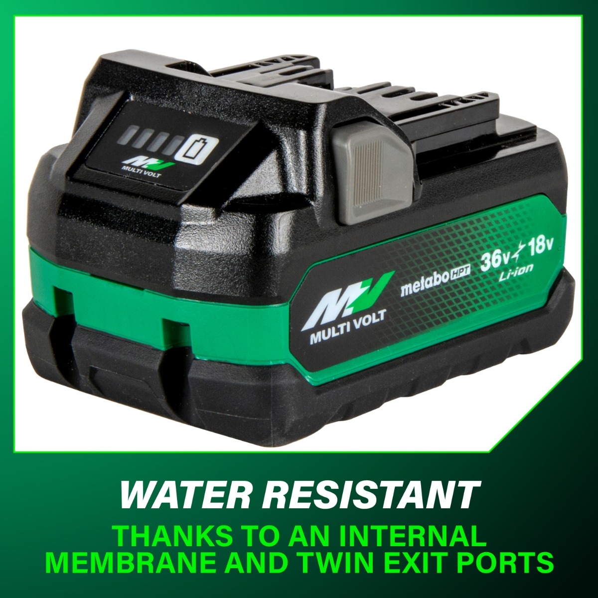 Metabo HPT BSL36A18X MultiVolt 36V/18V Li-Ion Battery water resistant