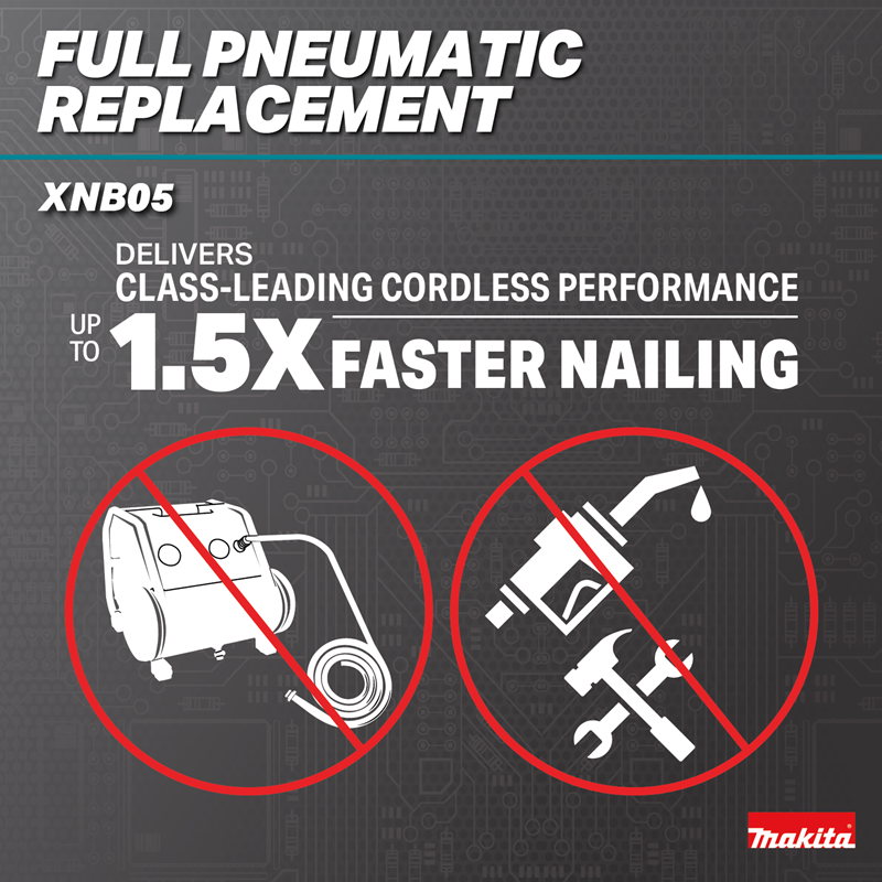 Makita XNB05Z 18V LXT Brushless 16 Gauge Straight Finish Nailer pneumatic replacement