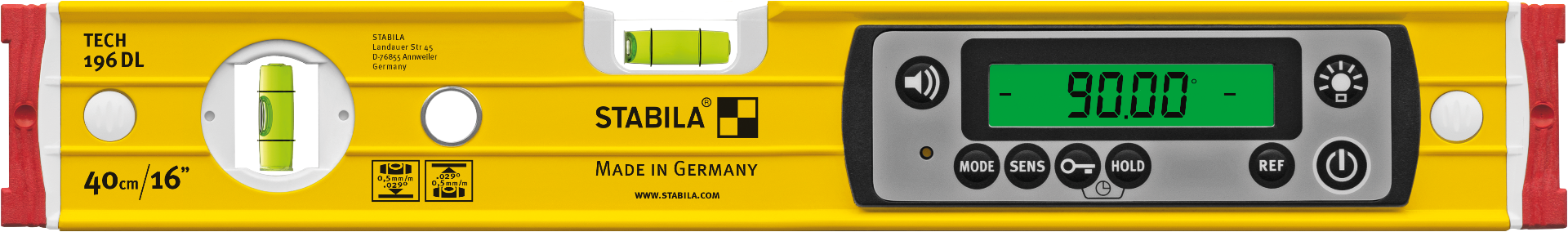 Stabila 39516 16" Type 196 DL Digital TECH Level optimum readability cal-free