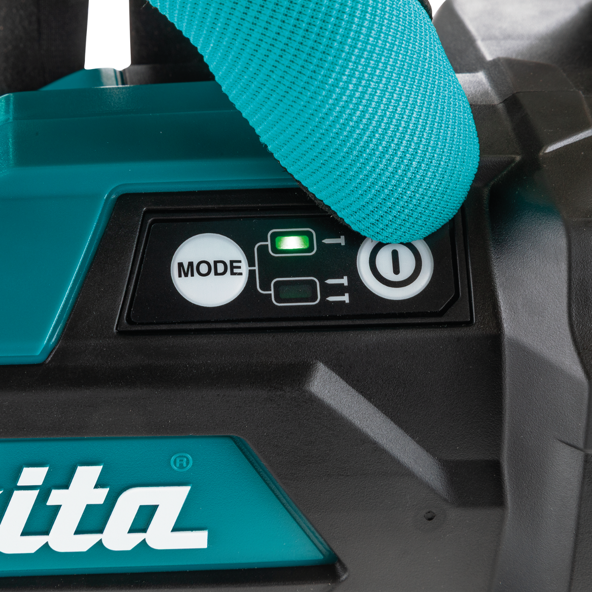 Makita GNB01Z 40V Max XGT Brushless 30-Degree Clipped Head Framing Nailer power mode button