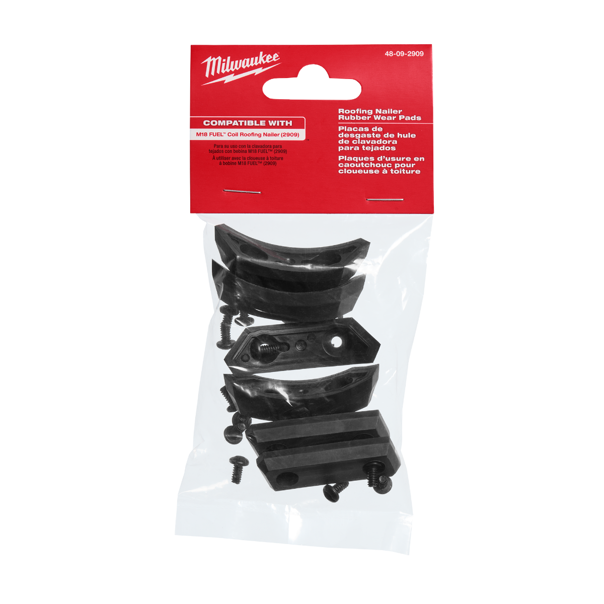 M18 FUEL Coil Roofing Nailer Replacement Rubber Wear Pads 48-09-2909 pack
