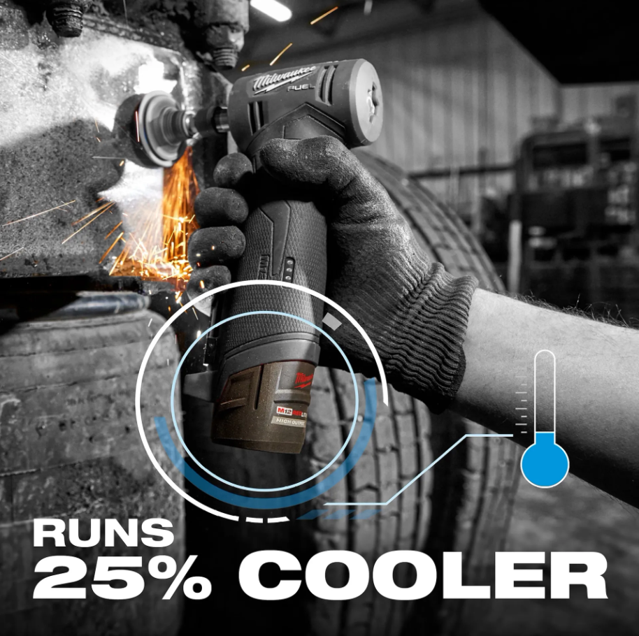 Milwaukee 48-11-2425 M12 REDLITHIUM High Output CP2.5 Battery runs 25% cooler