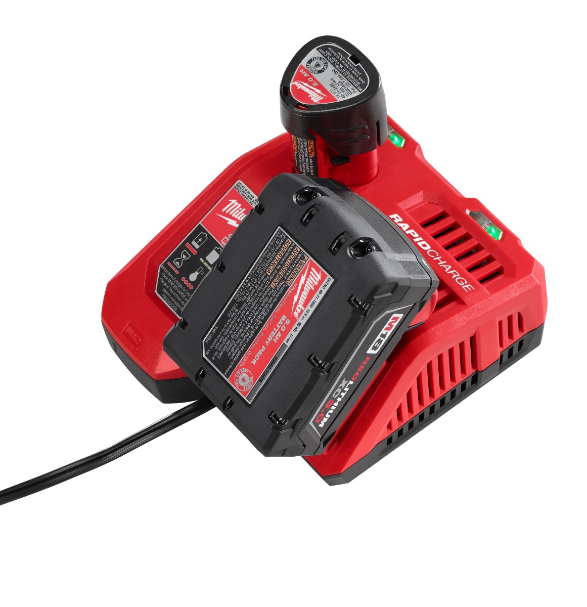 Milwaukee 48-59-1808 M18 & M12 Multi-Voltage Rapid Charger in use