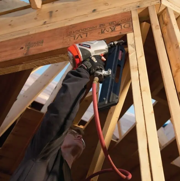 Paslode PF350S PowerFramer Framing Nailer in use contractor jobsite