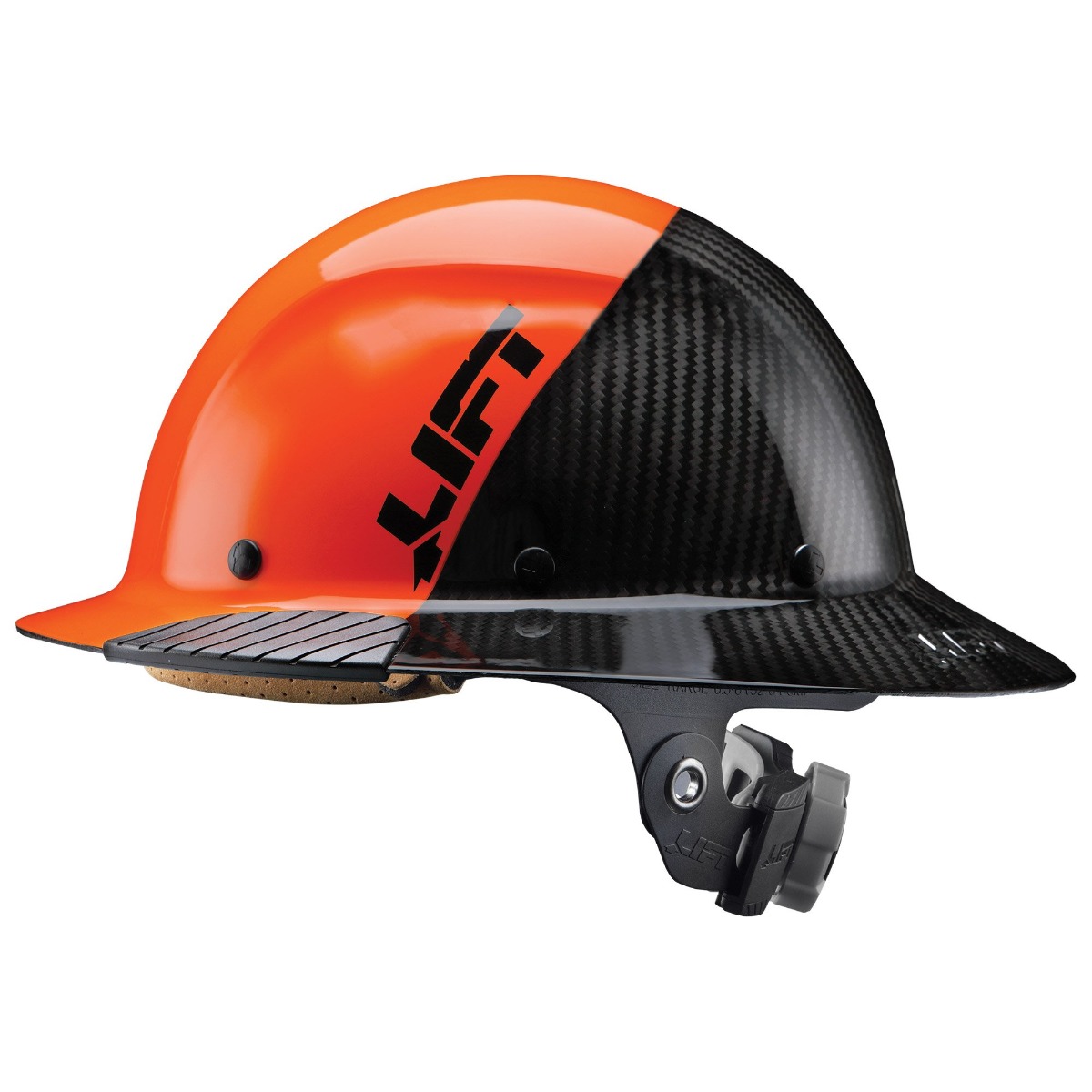 LIFT Safety HDF50C-19OC DAX Fifty50 Carbon Fiber Full Brim Orange Hard Hat