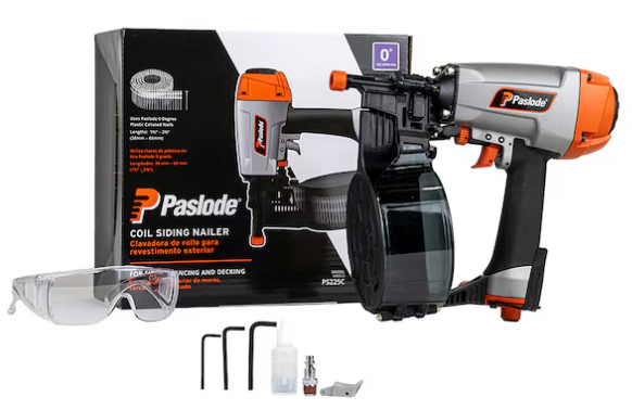 Paslode PS225C Coil Siding Nailer safety glasses tool oil fitting 