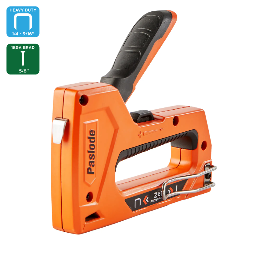 Paslode 516100 2-IN-1 Pro Manual Stapler 3/8" crown staples & 18ga 5/8" brad