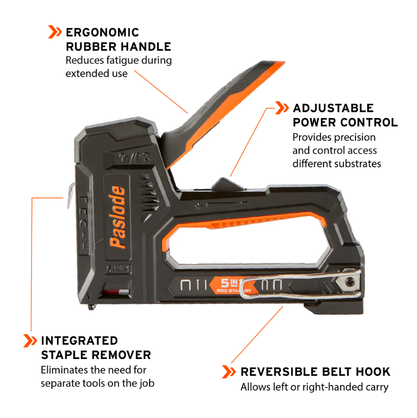 Paslode 516150 5-IN-1 Pro Manual Stapler features