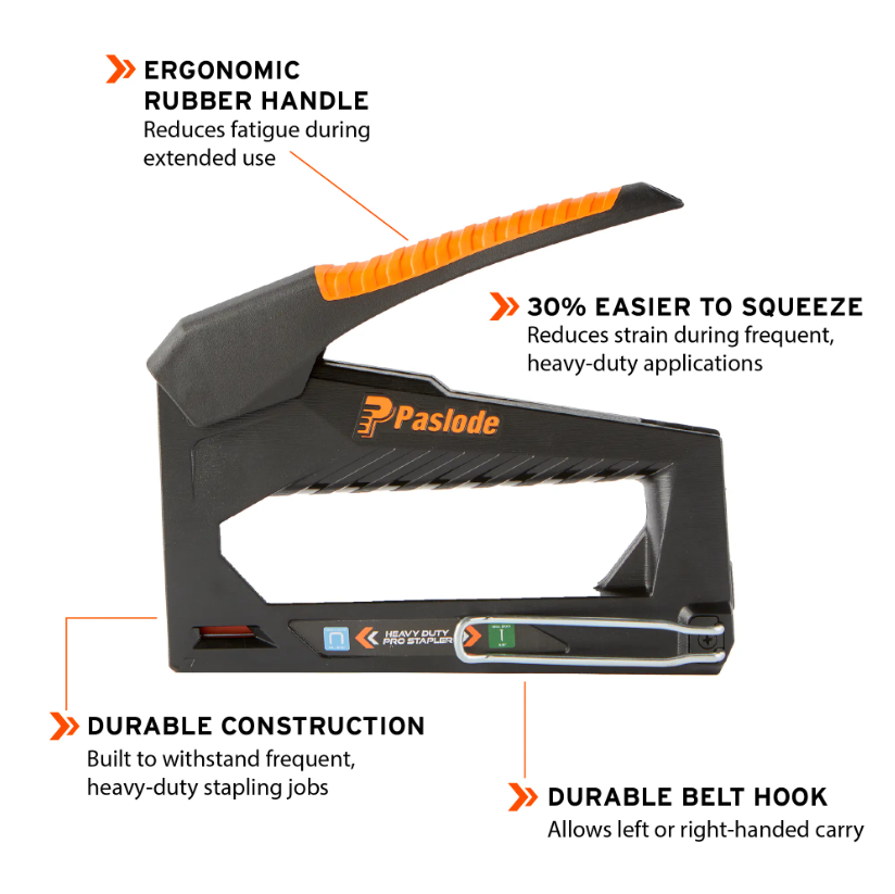 Paslode HD-PRO 516200 Heavy-Duty Pro Manual Stapler features