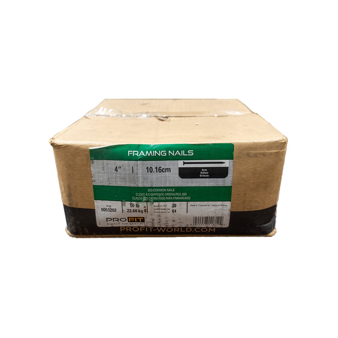 Pro-Fit 0053202 20D 4" Smooth Brite Framing Nail package