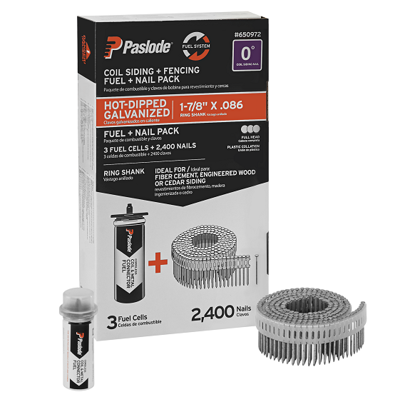 Paslode 1-7/8" x .086 Galvanized Ring Shank Coil Fuel & Nail Pack