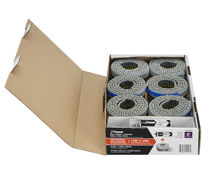 1-7/8" x .086 Galvanized Ring Shank Coil Fuel & Nail Pack 2400 nails inside box