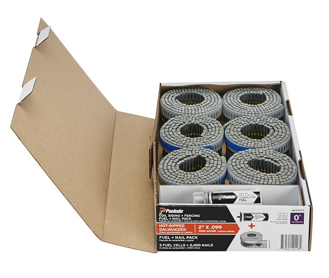 2" x .099 Galvanized Ring Shank Coil Fuel & Nail Pack 2400 nails inside box