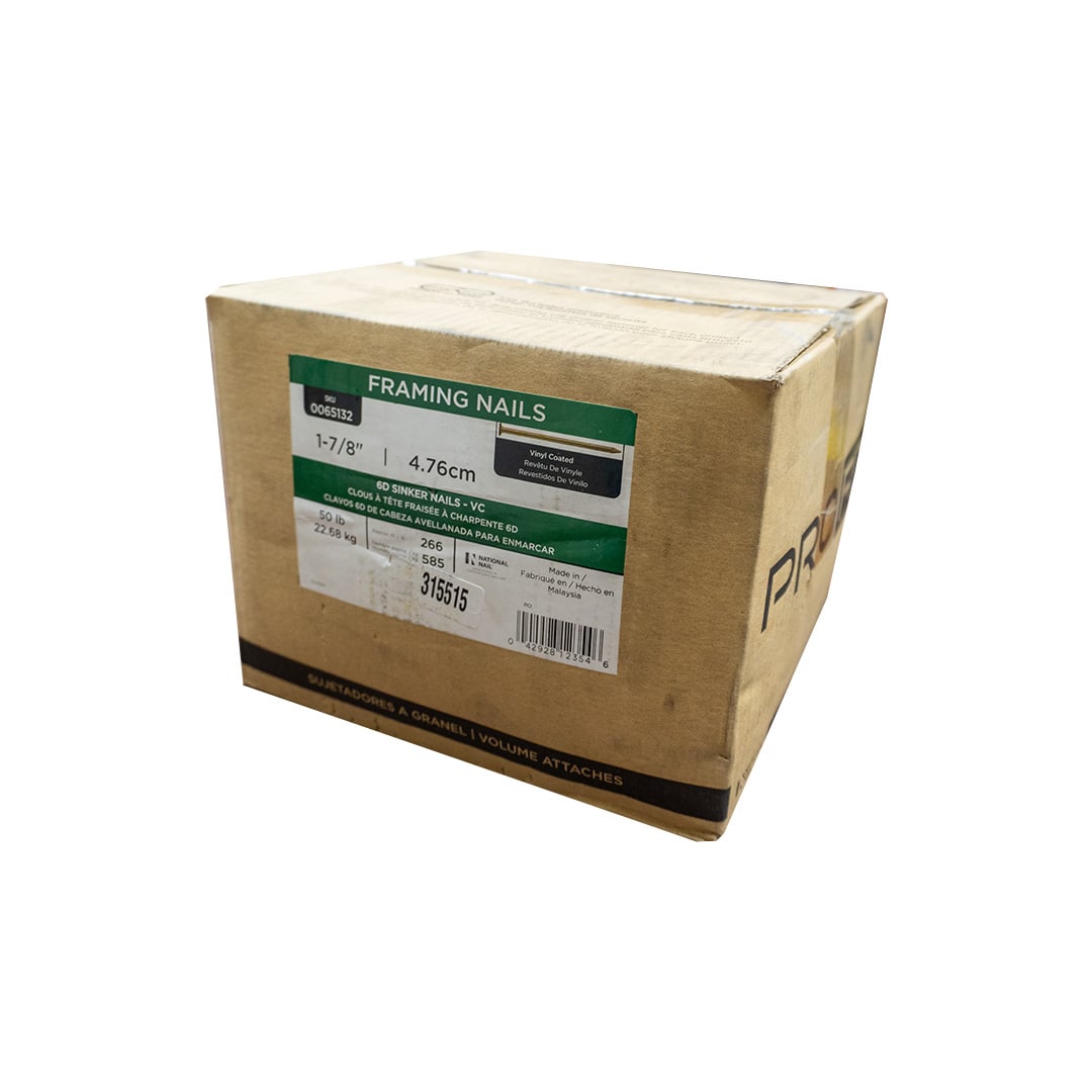 Pro-Fit 0065132 6D 1-7/8" Smooth Vinyl Coated Sinker Nail 50lb. box