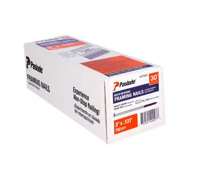 Paslode 657830 3" x .131 Smooth Brite RounDrive Nail Handy Pack - 750ct