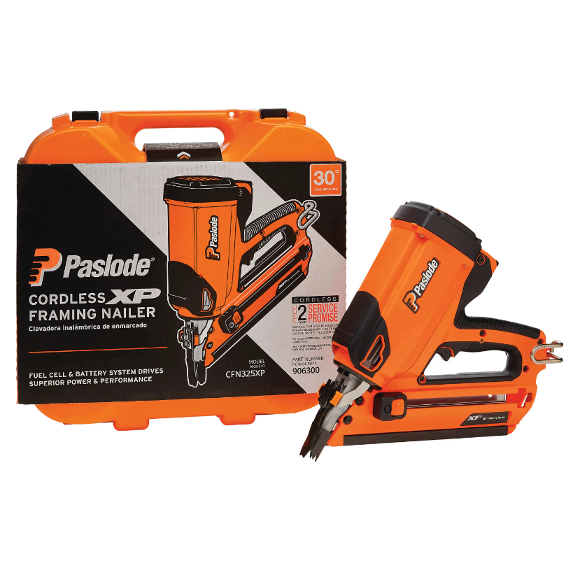 Paslode CFN325XP Lithium Ion Cordless Framing Nailer, 2” to 3-1/4" 30 degree framer tool packaging