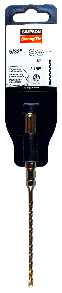 5/32” x 6” Simpson Strong-Tie MDPL01506H SDS-plus Drill Bits