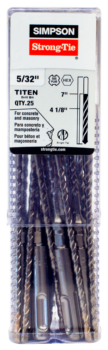 5/32” x 7” Simpson Strong-Tie MDPL01507H-R25 SDS-plus Drill Bits