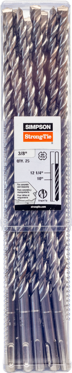 3/8” x 12-¼” Simpson Strong-Tie MDPL03712-R25 SDS-plus Drill Bits 2 cutter