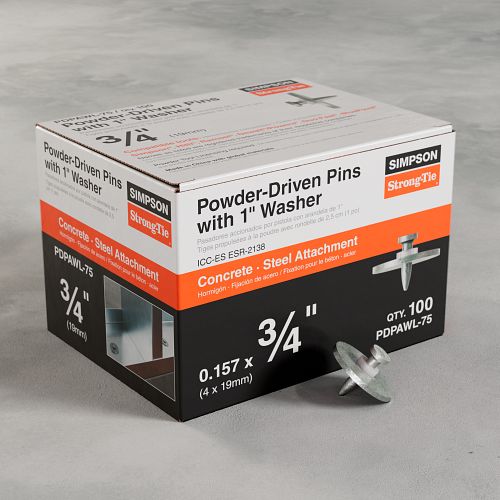 0.157” x 3/4” Simpson Strong-Tie PDPAWL Powder-Driven Pin with 1" Washer box