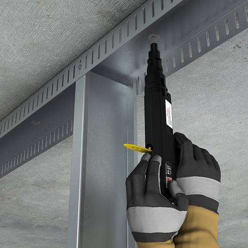 0.157” x 1” Simpson Strong-Tie PDPAWL-100 PDPAWL Powder-Driven Pin with 1" Washer steel to concrete pt-27 powder actuated tool installation