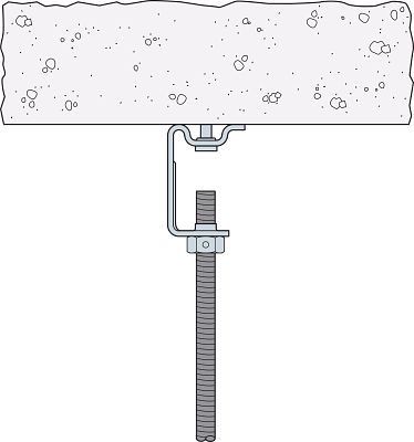 0.157" x 1-5/16" Simpson Strong-Tie PTRHA3-131 PTRHA Powder-Actuated Threaded Rod Hanger install