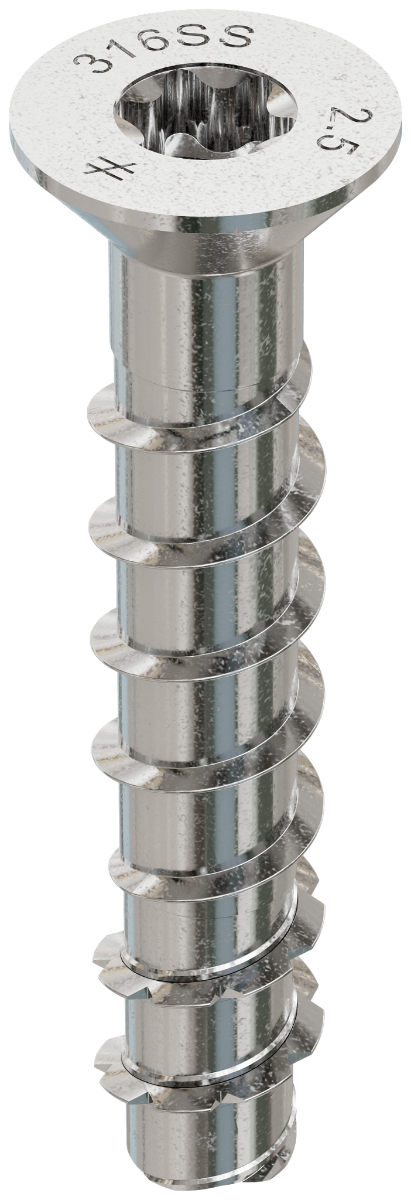 3/8” x 2-1/2” Simpson Strong-Tie THD37212CS6SS 316SS Titen HD Countersunk Head Concrete Masonry Screw