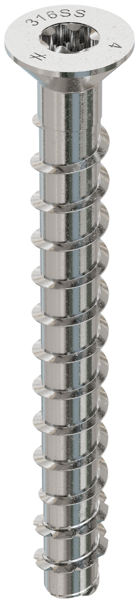 3/8” x 4” Simpson Strong-Tie THD37400CS6SS 316SS Titen HD Countersunk Head Concrete Masonry Screw