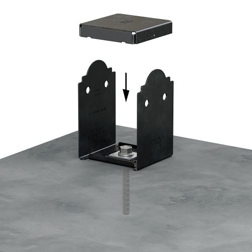 1/2” x 6” Simpson Strong-Tie THD50600HMG Titen HD Heavy-Duty Concrete Masonry Screw post base install