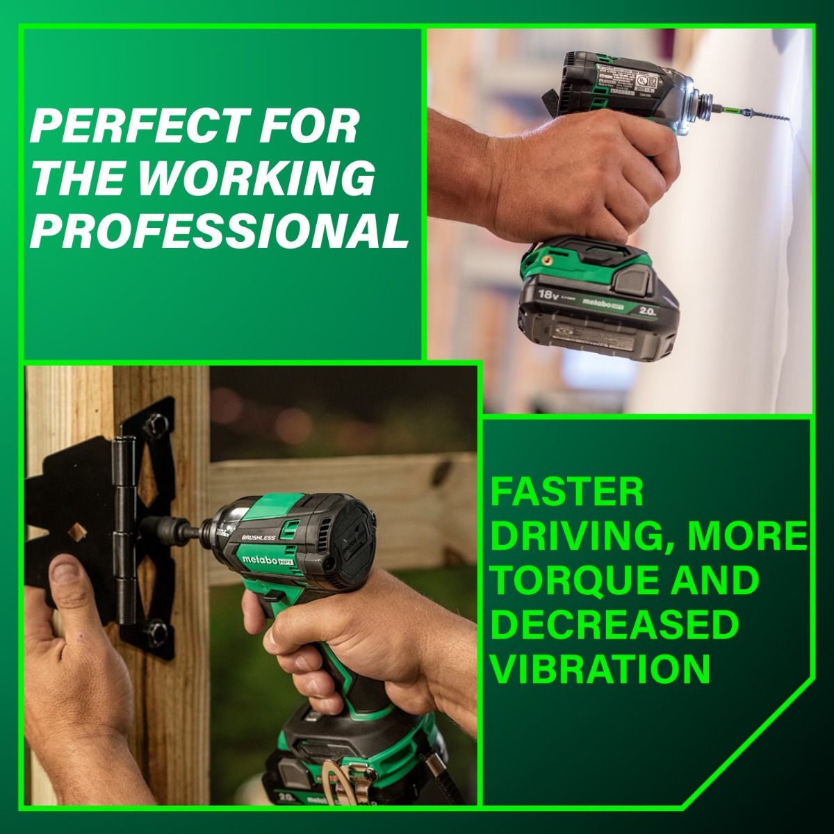 Metabo HPT WH18DC 18V Multivolt Cordless Triple Hammer Bolt Impact Driver for professionals