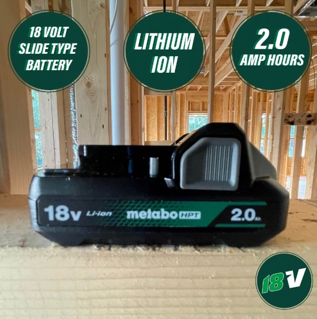 Metabo HPT BSL1820M 2.0 Ah Lithium Ion Battery w/ Fuel Gauge flyer specs