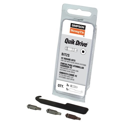 QuikDrive BIT2S-RC3 #2 Square Bits, 3Pk.