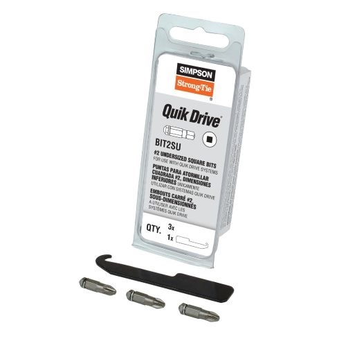 QuikDrive BIT2SU-RC3 #2 Undersize Square Bits, 3Pk